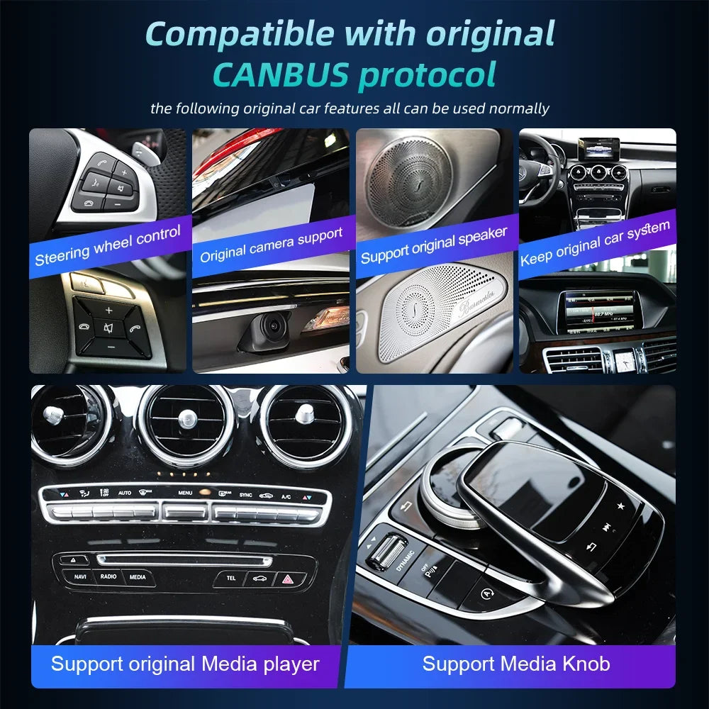 Linux Car Radio Carplay Touch Screen For Mercedes Benz C GLC V A GLA CLA Class W176 X156 C