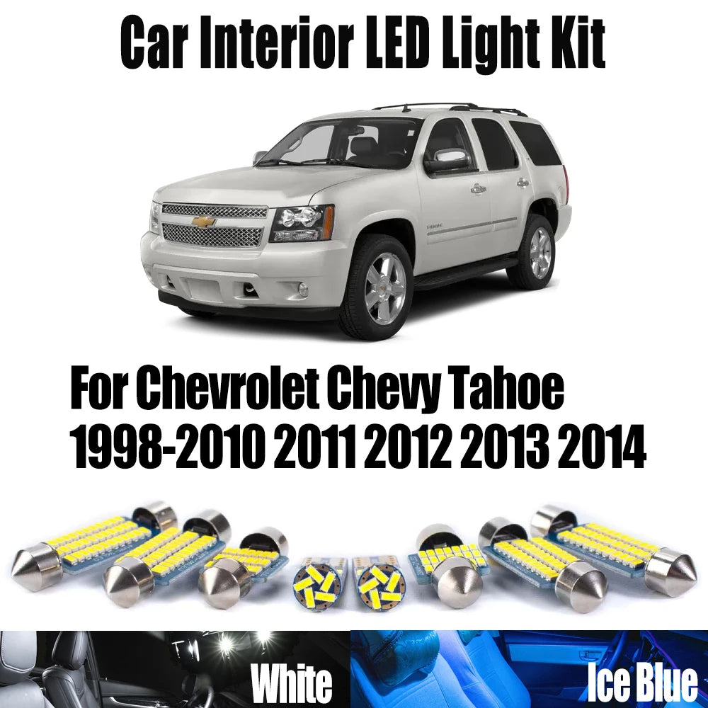 LED Interior Light Kit for Chevrolet Chevy Tahoe 1998- 2011 - Canbus Dome Map Door Trunk Bulbs | AUTOKITSHOP