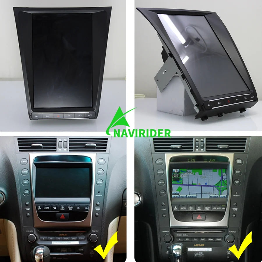 12.8inch Android 15 Screen Navigation For Lexus GS GS350 GS300 GS430 GS450h GS460 Car Radi