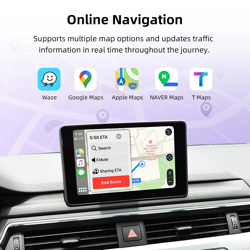 OEM Screen Upgrade Wireless Carplay Auto For Audi A4 A5 A6 A7 Q2L Q5L Q7 Bluetooth Navigat