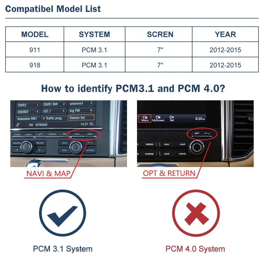 Road Top Wireless CarPlay for Porsche 911/918 PCM 3.1 System 2012-2015 with Android Auto M | AUTOKITSHOP
