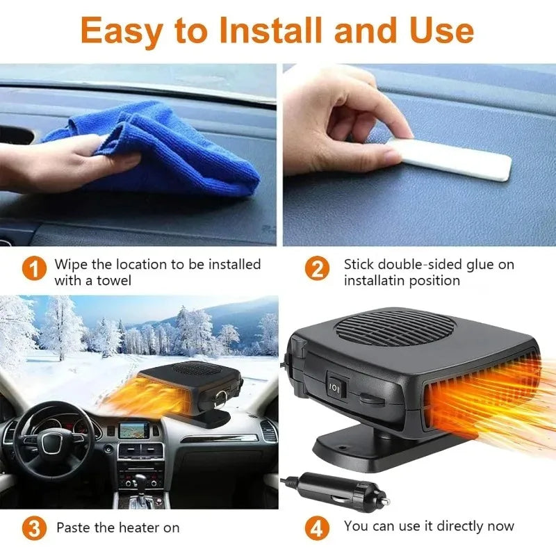 2 IN 1 Car Heater 12V 24V 150W 200W Portable Heater Fan Cooling Heating Auto Windshield Defroste - Automotive LED Light