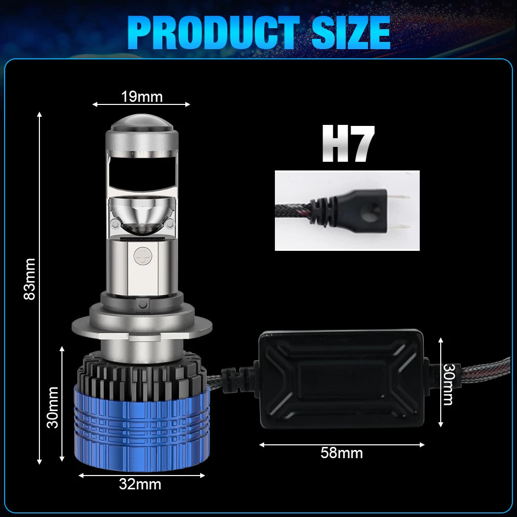 Bi LED H7 H4 Canbus Car Headlight Projector Mini Lens H11 H8 9005 9006 HB3 HB4 LED Project