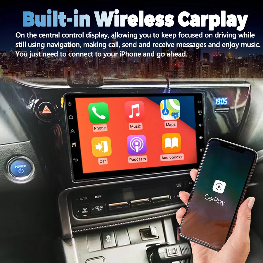 Android 14 Car Radio For Toyota Auris 2017-2020 GPS Navigation Multimedia Video Player Car