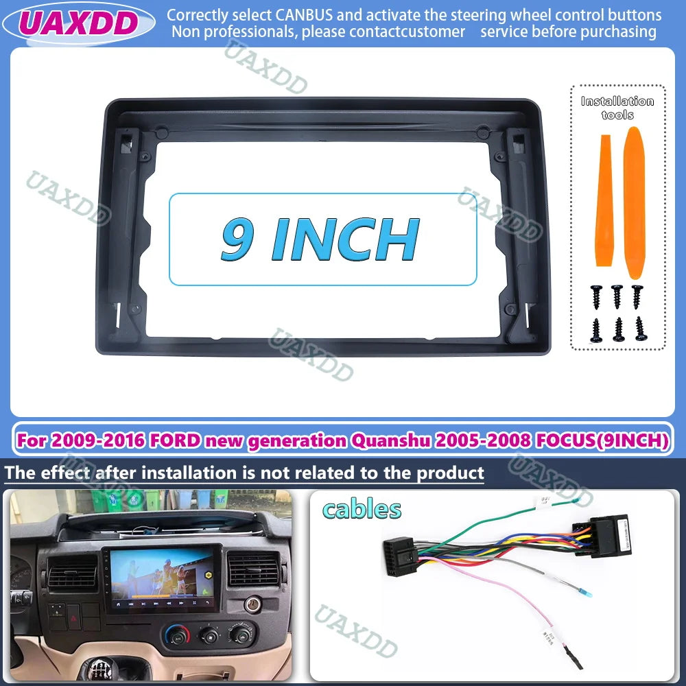 For 2009-2016 FORD new generation Quanshu 2005-2008 FOCUS 9INCH Car radio Android frame Ki