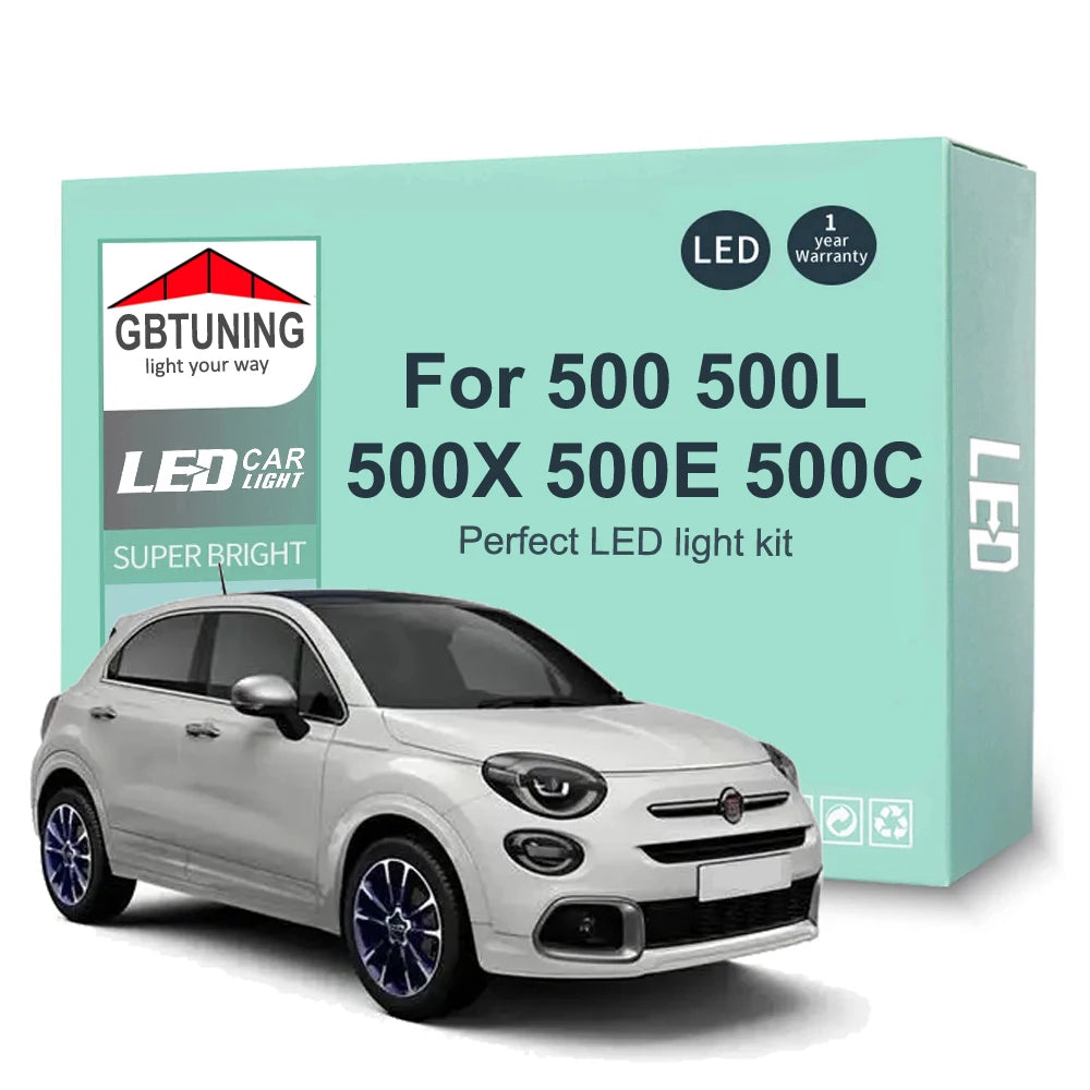 LED Interior Light Kit for Fiat 500 500L 500X 500E 500C 2007-2015 - Canbus Dome Map Door Trunk Bulbs | AUTOKITSHOP