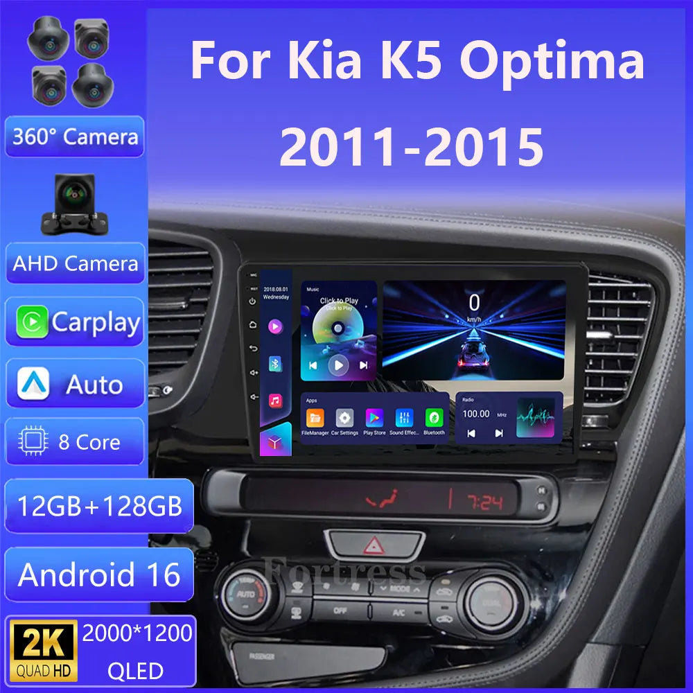 Android 16 Car Radio For Kia Optima 3 K5 TF T 2010 2011 2012 2013 2014 2015 Navigation GPS