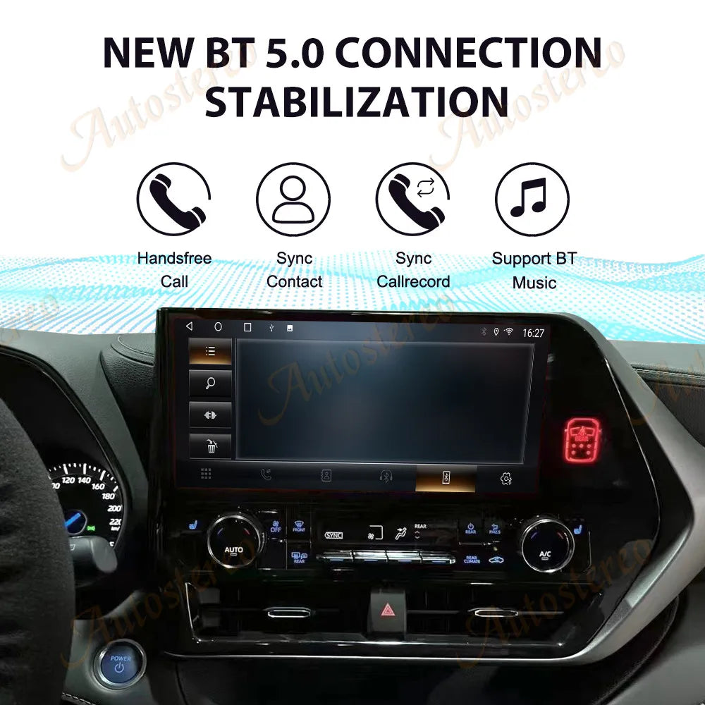 12.3 Inch Android 14 Car Radio For Toyota Crown Kluger 2022-2024 Car Tape Recorder GPS Nav