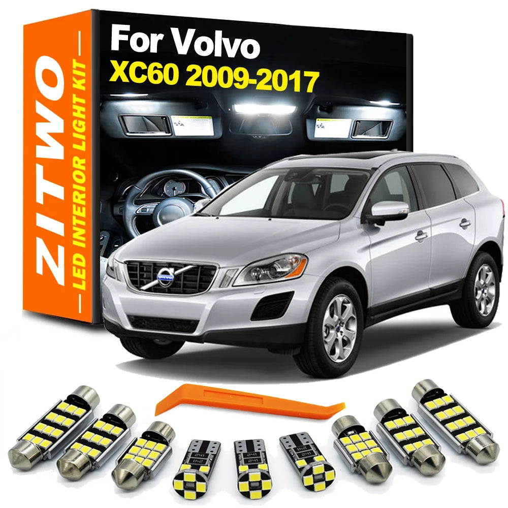 ZITWO 16Pcs Complete LED Interior Light Kit With Lamp Base For Volvo XC60 2009 2010 2011 2012 2013 2014 2015 2016 2017 LED Bulb