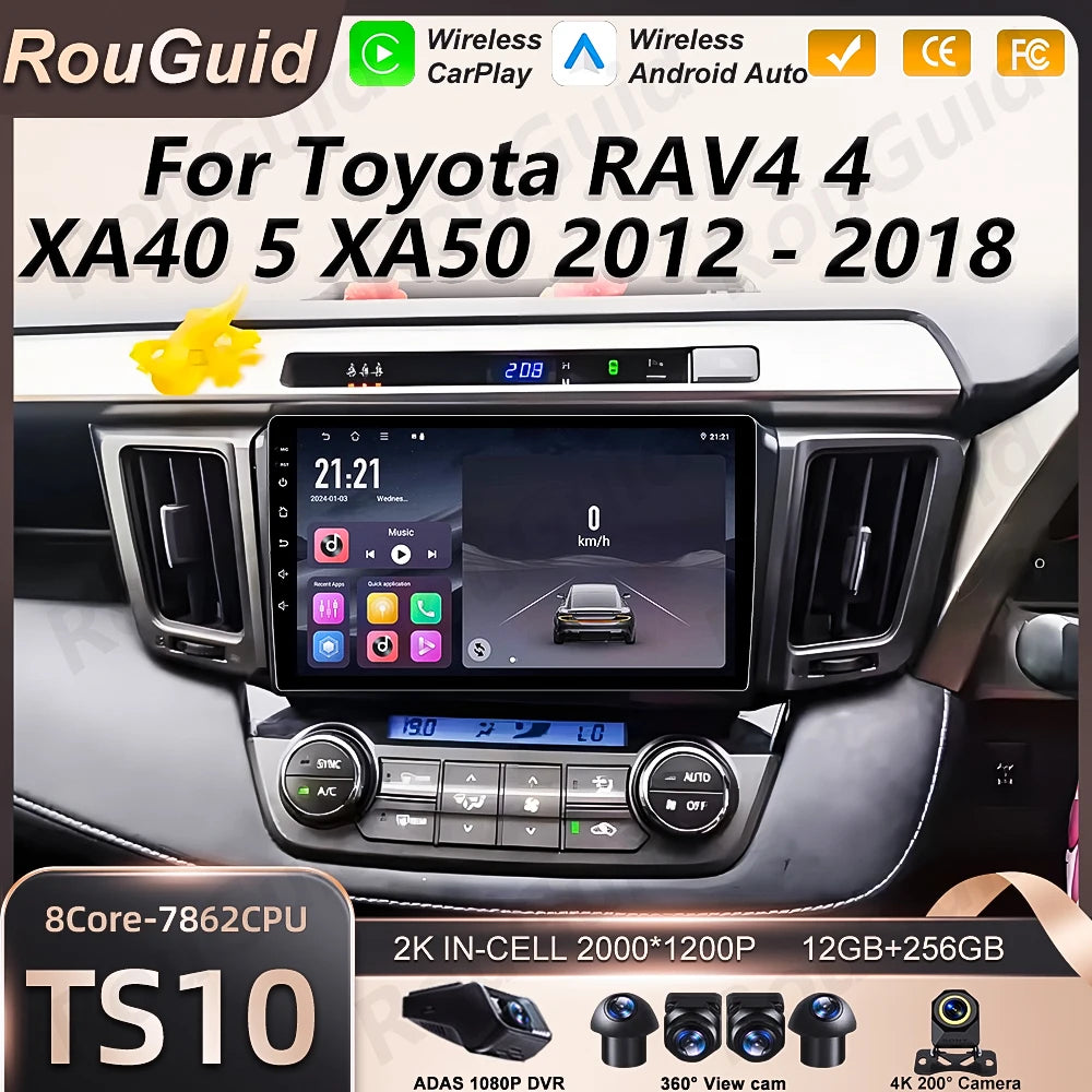 Android 16 Car Radio For Toyota RAV4 4 XA40 5 XA50 2012 2013 2014 2015 2016 2017 2018 Mult | AUTOKITSHOP
