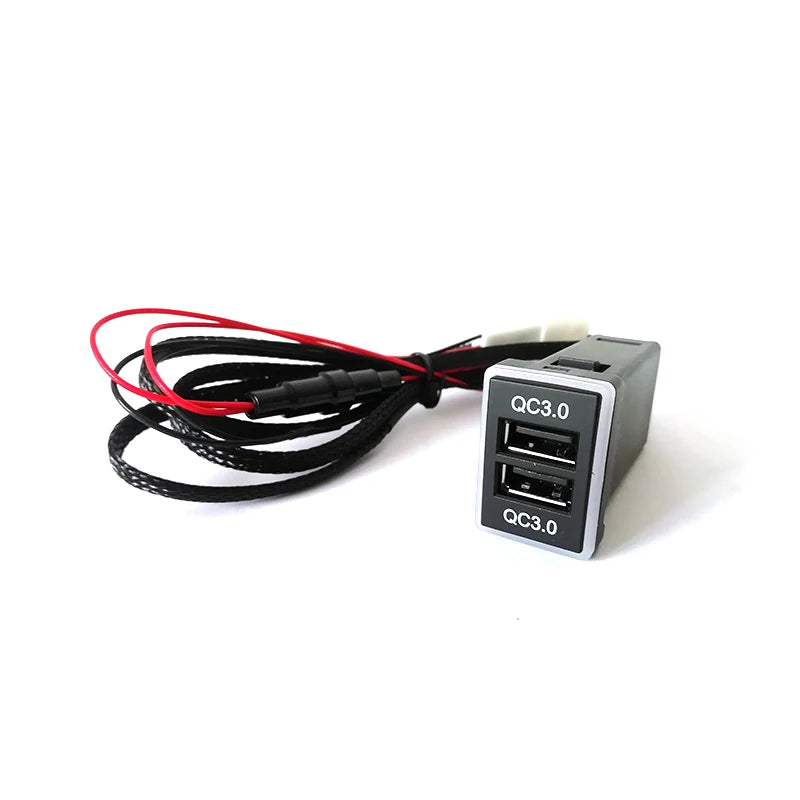 For Toyota Car Fast Charger Dual USB Phone PDA DVR Adapter Plug&Play Cable