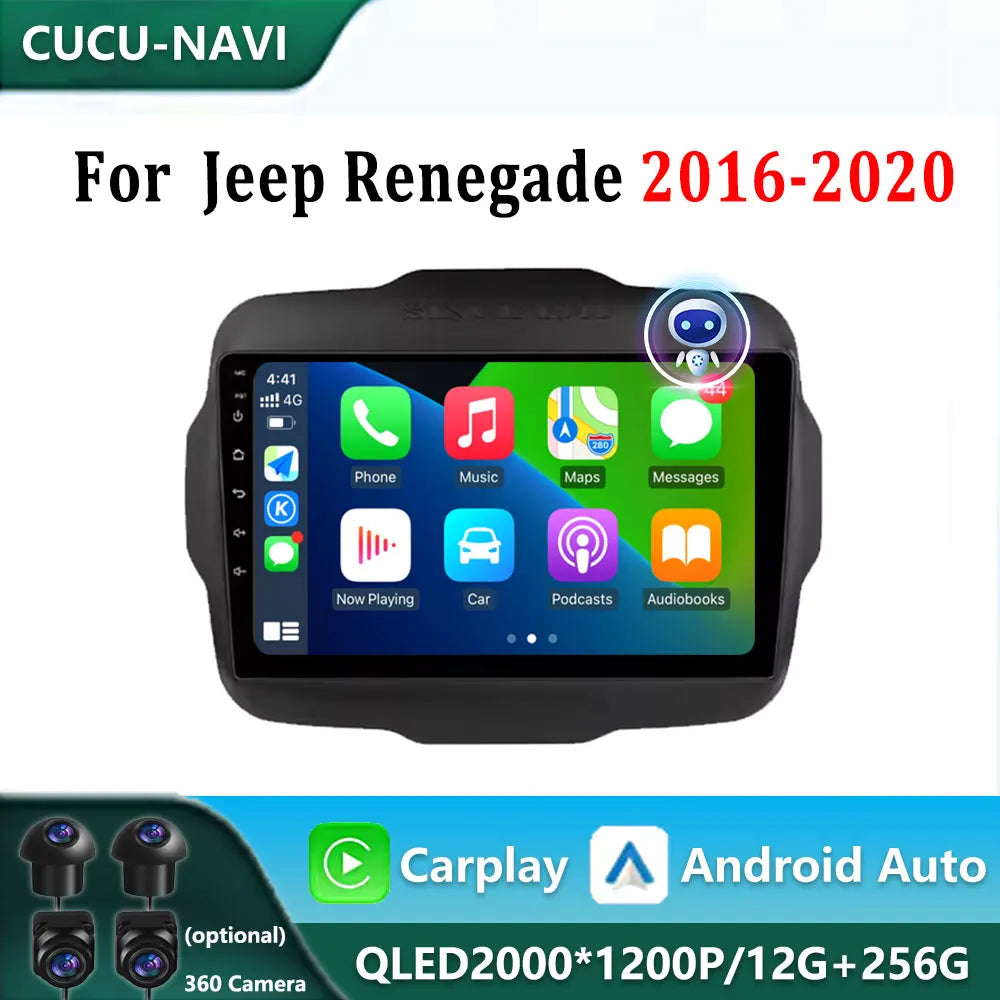 Android 16 Multimedia Player For Jeep Renegade 2016-2020 Carplay Android Auto Car Radio St | AUTOKITSHOP