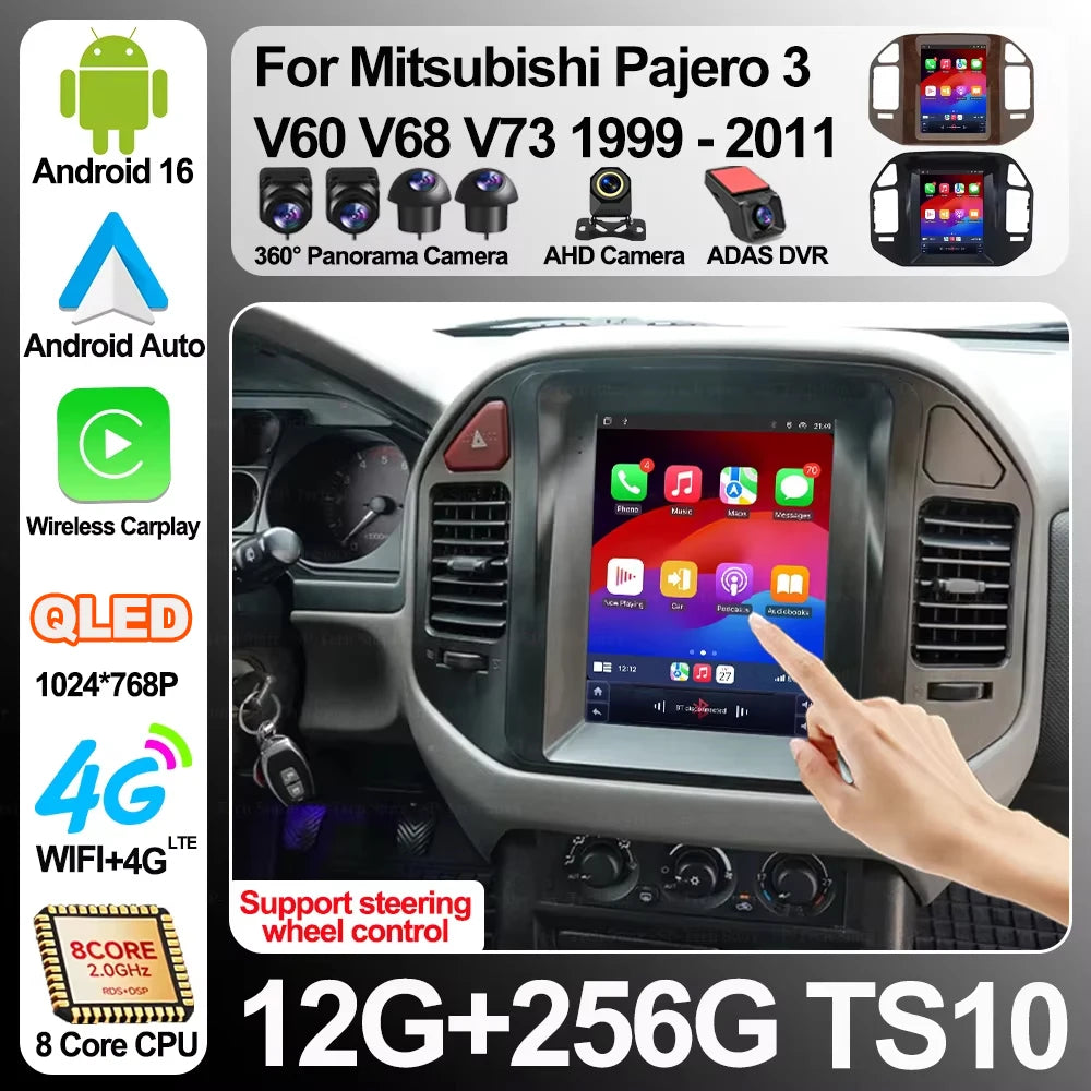 9.7 Inch Android 16 For Mitsubishi Pajero 3 V60 V68 V73 1999-2011 Carplay Car Radio Multim | AUTOKITSHOP