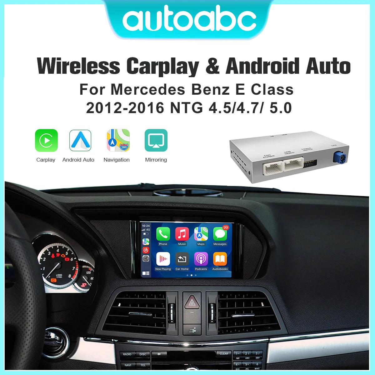 2025 New Wireless CarPlay For Mercedes Benz E-Class W212 E Coupe C207 2012-2016, with Andr | AUTOKITSHOP