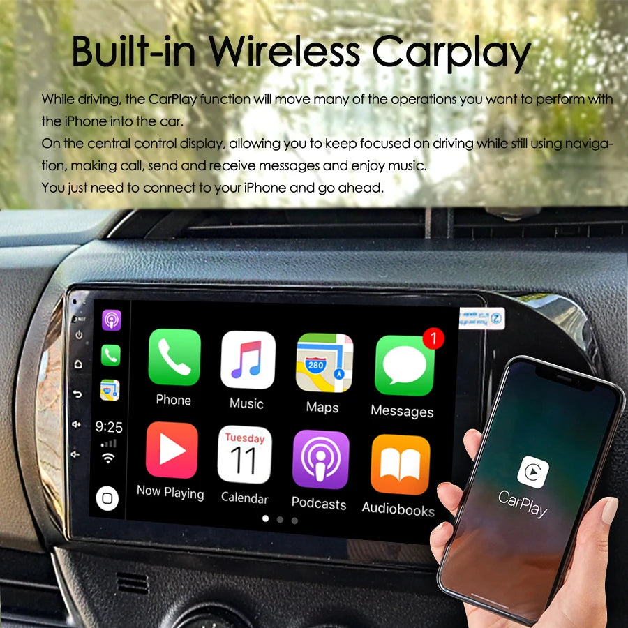AI Voice Android14 Big Screen Car Video Player Radio Upgrade For Toyota Vitz 3 III XP130 1