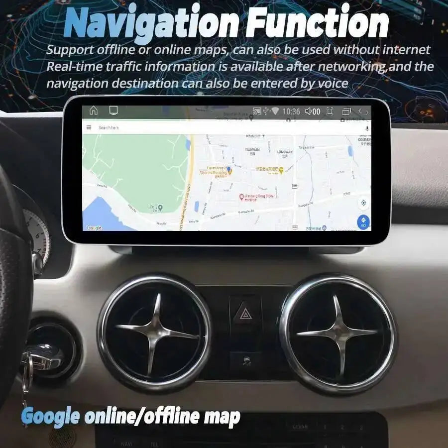 12.3inch Wireless CarPlay IOS Android 15 Car Multimedia Touch Screen For Mercedes Benz GLK | AUTOKITSHOP