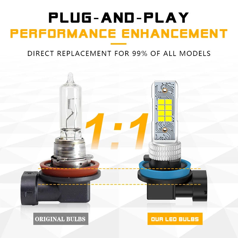 S&D 2pcs H11 H8 LED Light 9005 HB3 9006 HB4 Car Fog Light 15000LM 30W Led Lamp Super Brigh