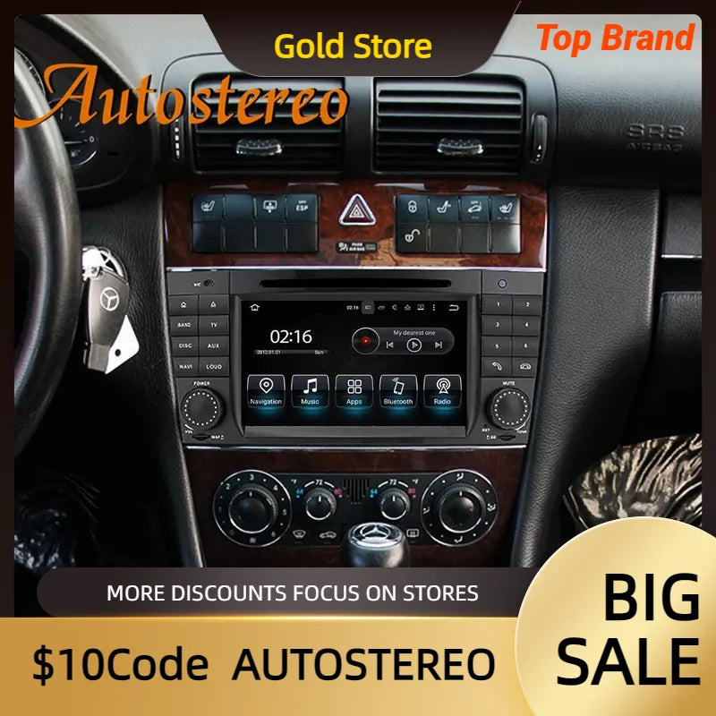Carplay Android 13 Car Auto Stereo For Mercedes Benz CLK CLS W219 Multimedia Player Car GP