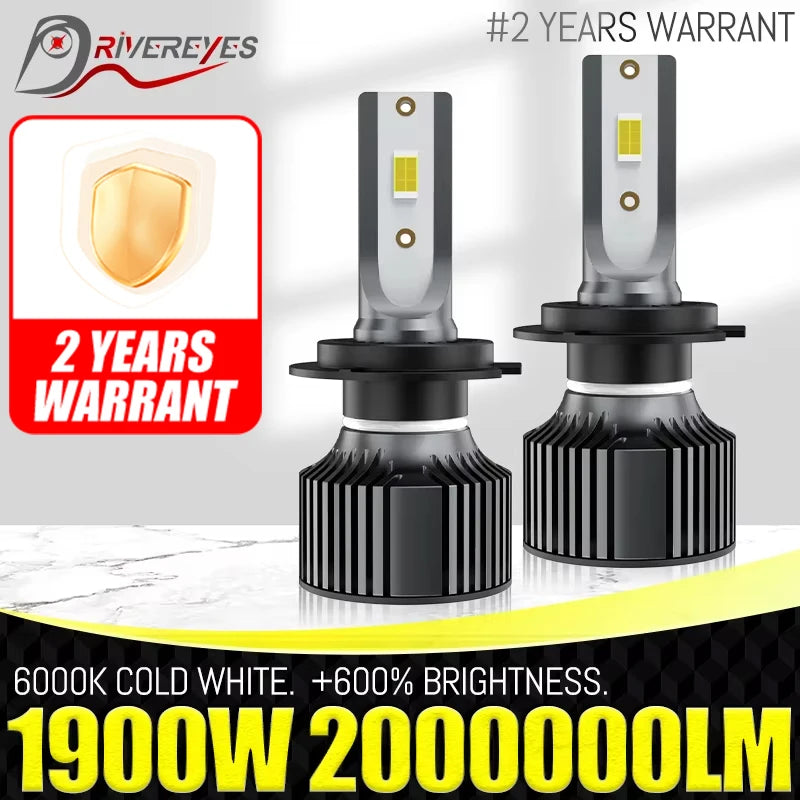 H1 H7 H11 9005 9006 H4 9004 H3 LED Headlight Bright 6500K White for Cars 9012 HIR2 Plug &