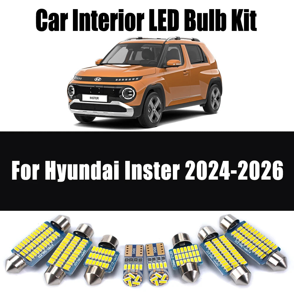 10-Piece LED Interior Light Kit for Hyundai Inster - Canbus Error-Free Bulbs | AUTOKITSHOP