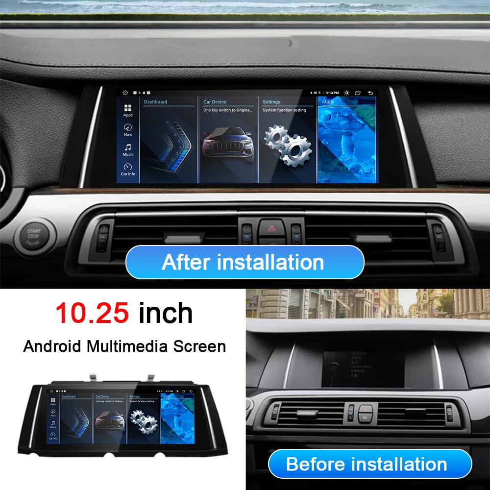 10.25' For BMW 7 Series F01 F02 F03 F04 NBT CIC System Touch Screen Android 14 Carplay Aut