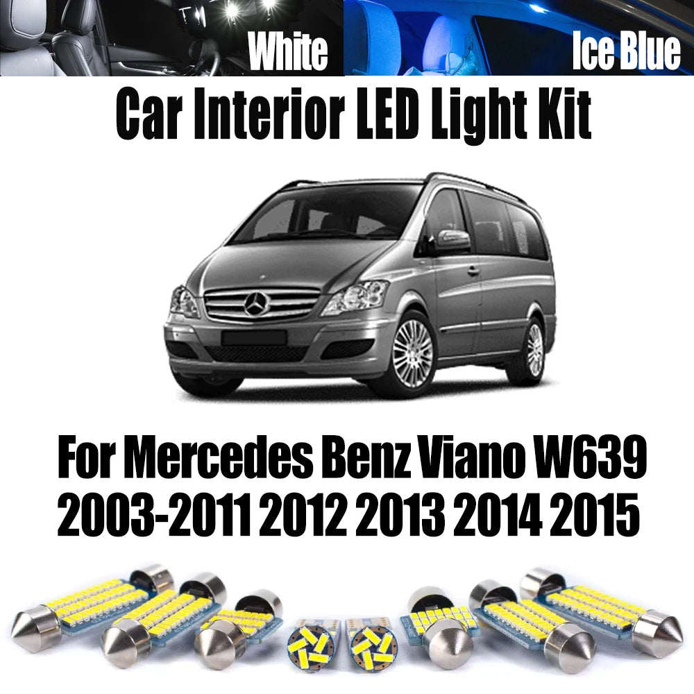 LED Interior Light Kit for Mercedes Benz Viano W639 2003-2013 - Canbus Dome Map Door Trunk Bulbs | AUTOKITSHOP