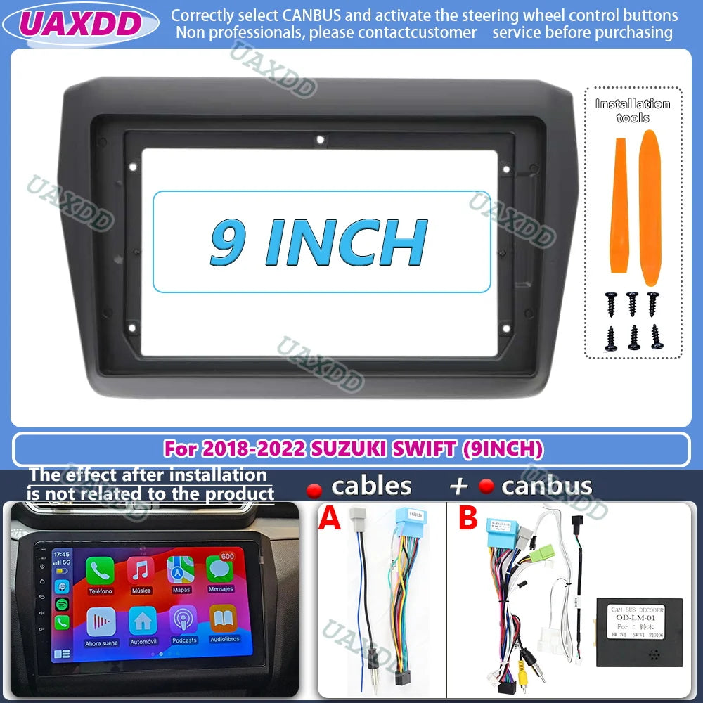 9 inch Car Radio Fascia Frame For SUZUKI Swift 2018-2022 Audio Install Dash Frame Mount Ki
