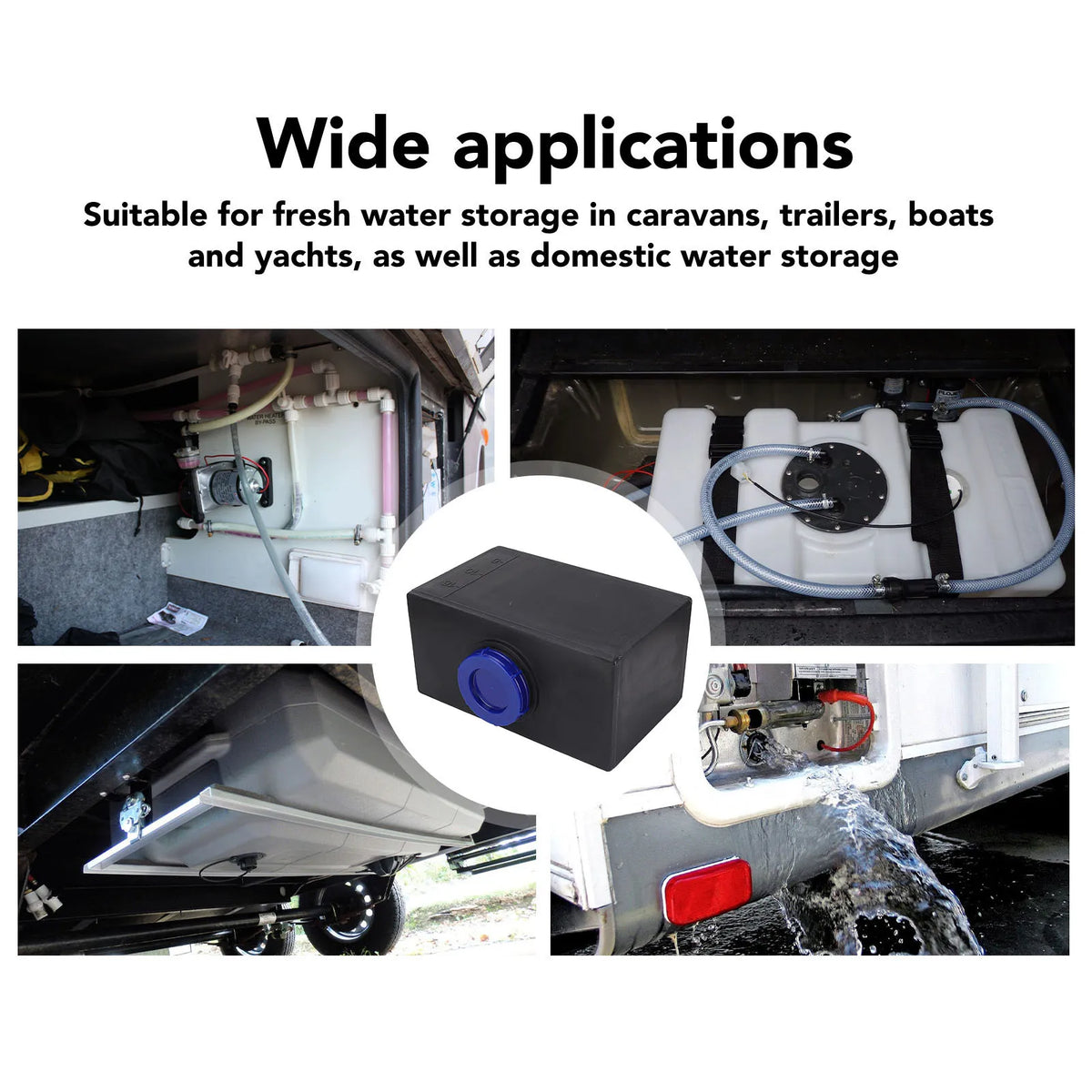 RV Fresh Water Holding PE 400×250×200mm/240×200×400mm RV Water Storage Heavy Duty Unbreakable Le - Automotive LED Light