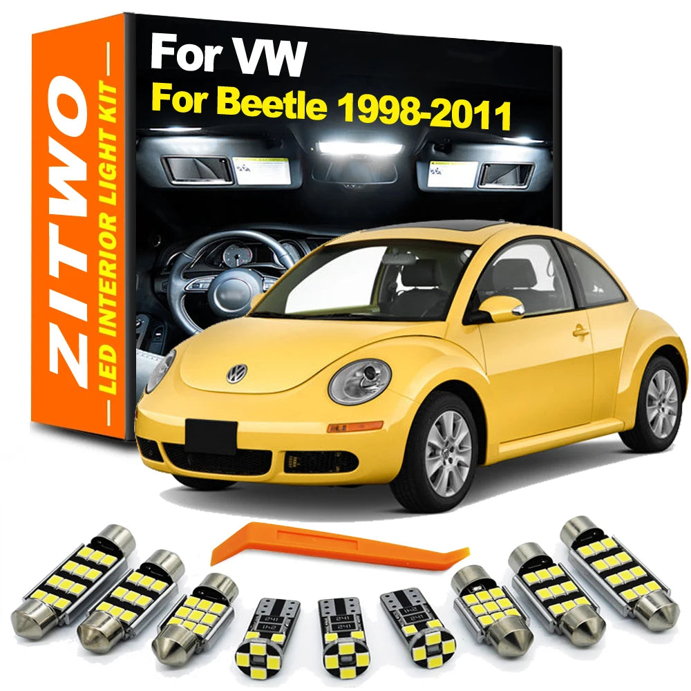 ZITWO 12Pcs For VW Volkswagen Beetle 9C 1C 1998- 2006 2007 2008 2009 2010 2011 L for VW 1998-2006 - Canbus LED Car Light