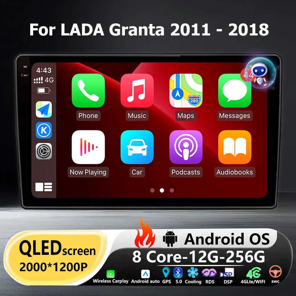 9 Inch For LADA Granta 2011 - 2018 Android 16 Auto Car Radio Multimedia Video Player GPS N