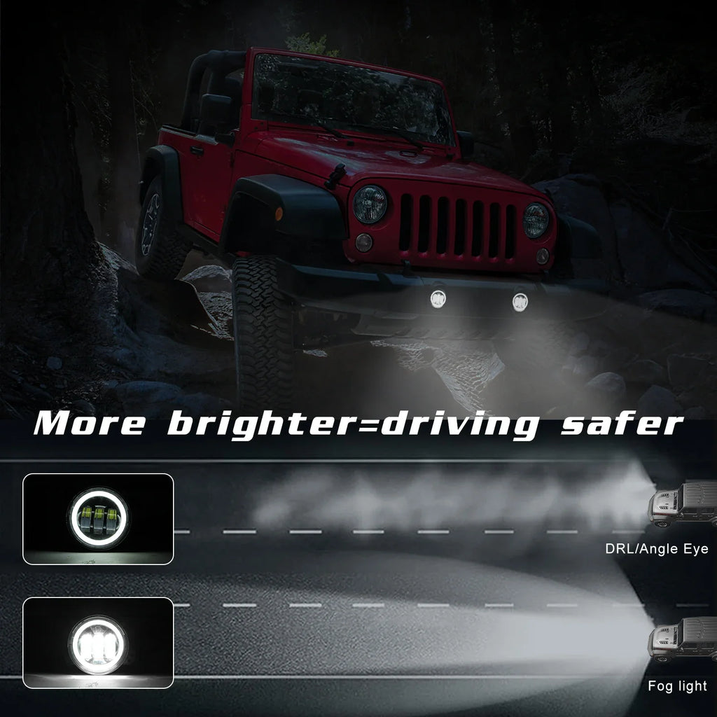 2PCS 150W 4 Inch Round LED Front Driving Fog Lights for Jeep Grand Cherokee 2011 for Jeep 2011-2013 - Canbus LED Car Lig