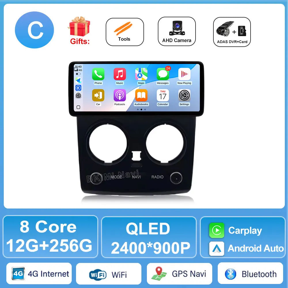 12.3" Multimedia Player Car Radio for Nissan Qashqai 2008-2015 - GPS, Carplay, Android Auto, 4G WiFi Head Unit