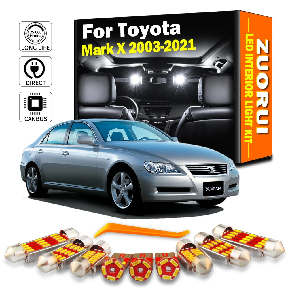 LED Interior Light Kit for Toyota Mark X 2003- 2017 - Canbus Dome Map Door Trunk Bulbs | AUTOKITSHOP