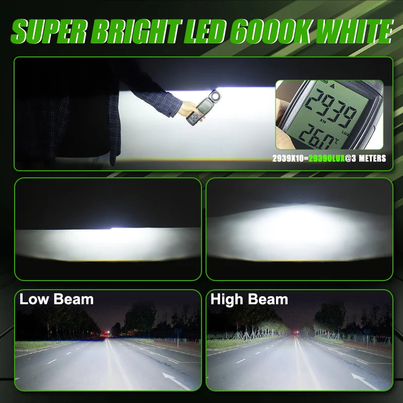 2.5 Inch LED Halo Angel Eyes Projector Lens High Low Beam Bi LED Lights for H4 H7 9005 HB3