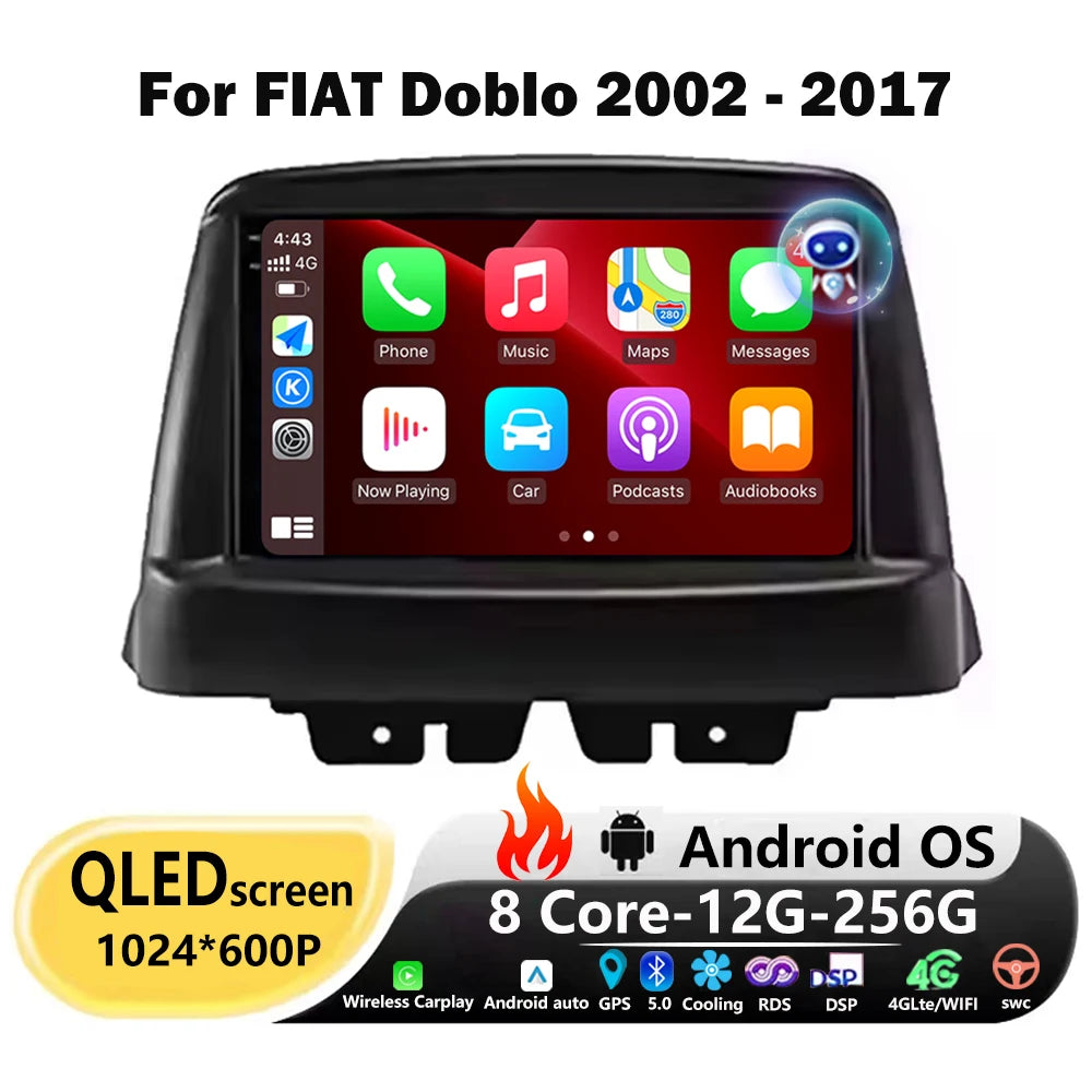 7 Inch For FIAT Doblo 2002 - 2017 Android Auto Car Radio Multimedia Video Player Navigatio
