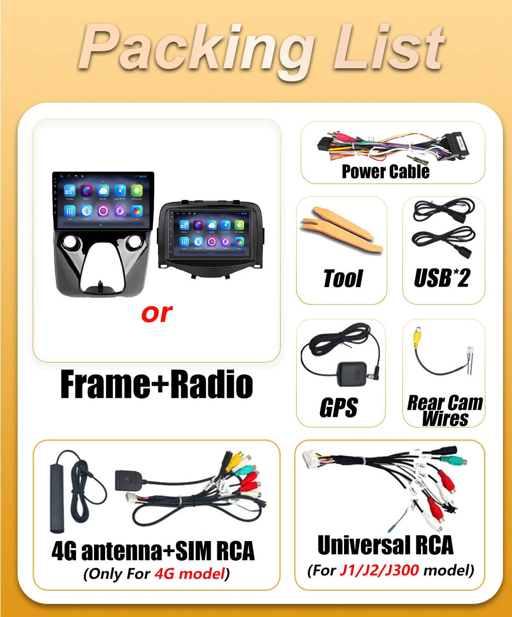 Android 16 Auto Car Radio For Toyota Aygo Peugeot 108 Citroen C1 2014 - 2020 Carplay Multi | AUTOKITSHOP