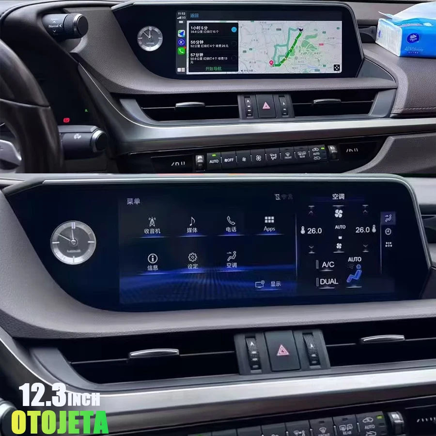 12.3'' Linux System Touch Screen Navi Carplay Car Radio For Lexus ES ES300h ES350h ES300 E