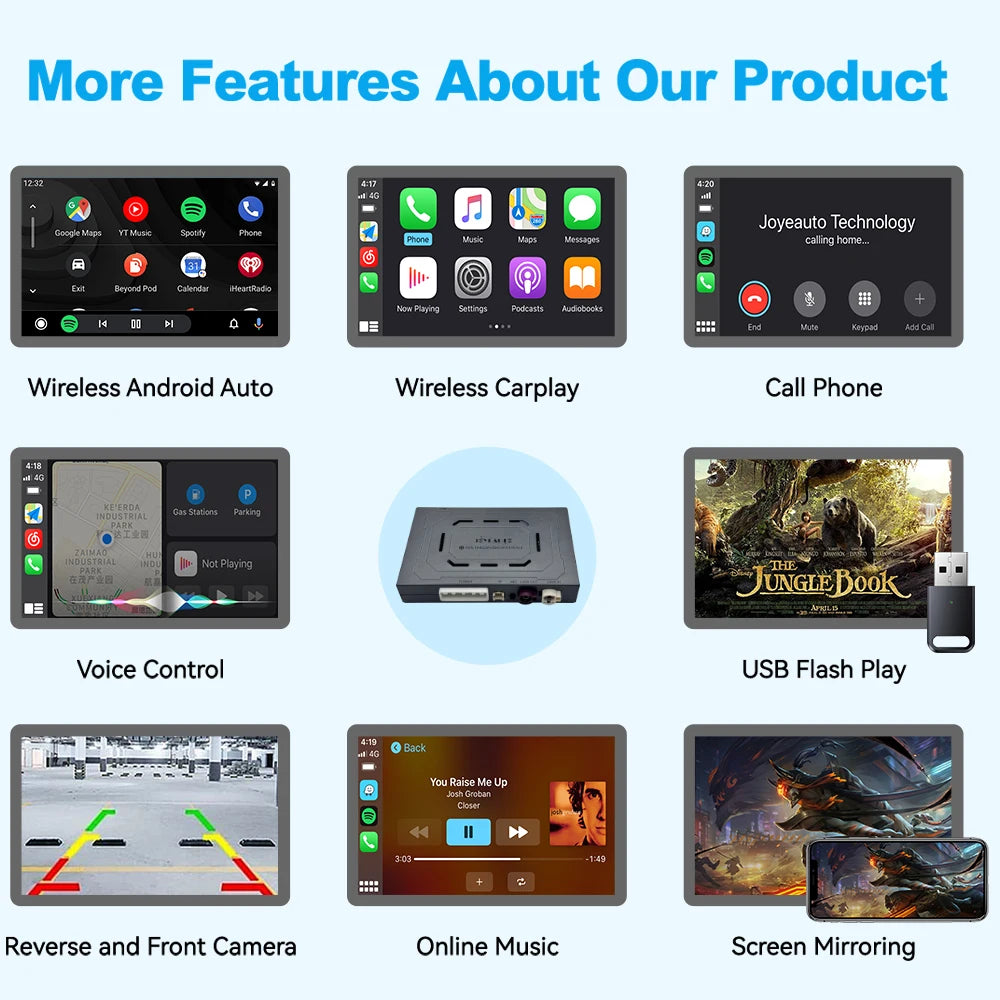 Wireless CarPlay Android Auto Retrofit Interface for Ferrari Portofino/GTC4 2018-2023 - OEM Mic & Camera Support