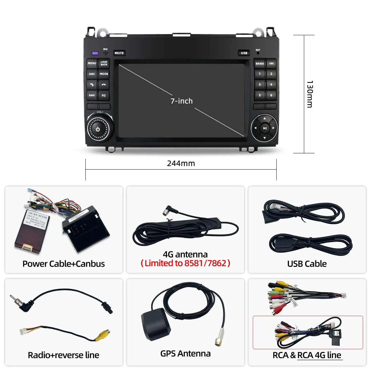 For Mercedes Benz B200 B250 B170 A180 A160 (2004-2012) Multimedia Audio Car Player with Na