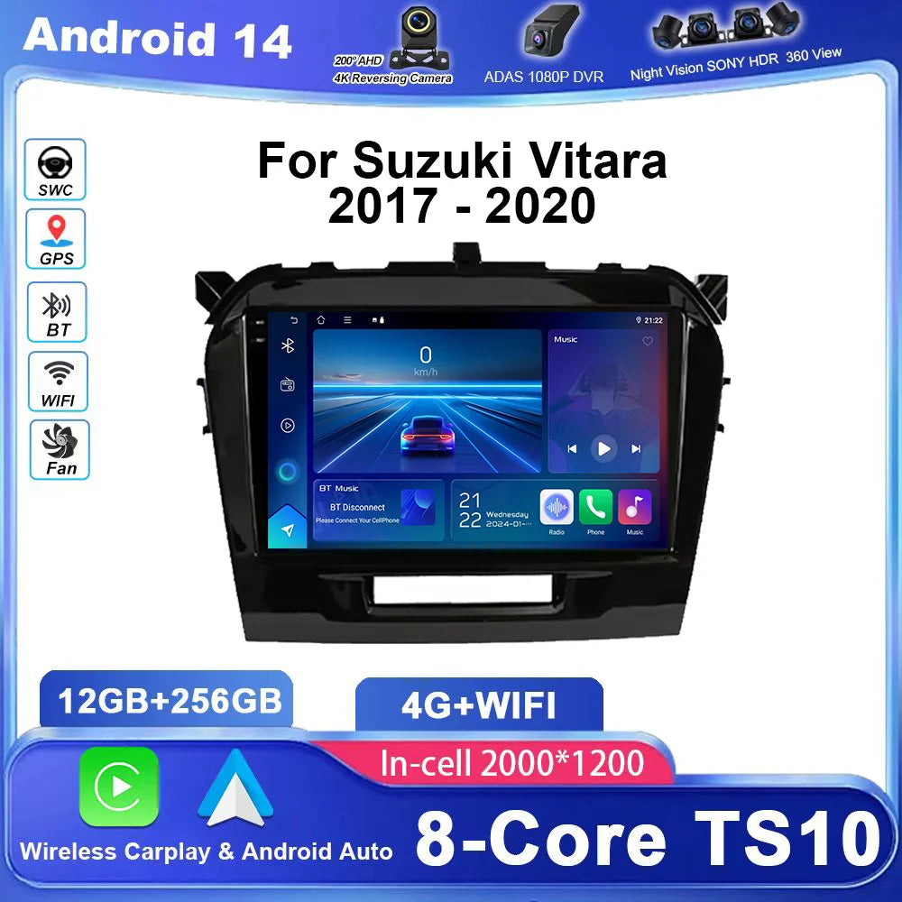 Android 15 Car Radio For Suzuki Vitara 2017 2018 2019 2020 Auto Multimedia Video Player GP