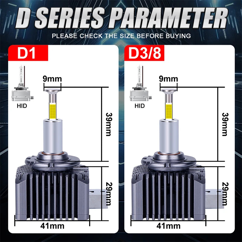 D Series D1S D3S D8S 360 DEGREE Led Headlight Bulbs D1R D8R 4 SIDES 30*4575 SMD 12V 24V Ca