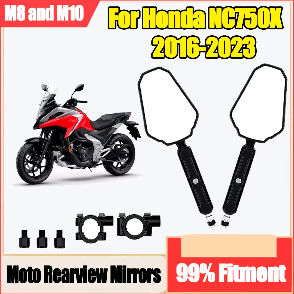 Motorcycle Rearview Mirrors With Screw Off Road Wide Side Mirror For Honda NC750X 2016 201