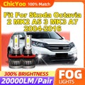 Fit For Skoda Octavia 2 MK2 A5 3 MK3 A7 2004-2014 2015 2016 60W Auto Fog Lights 20000LM Fo