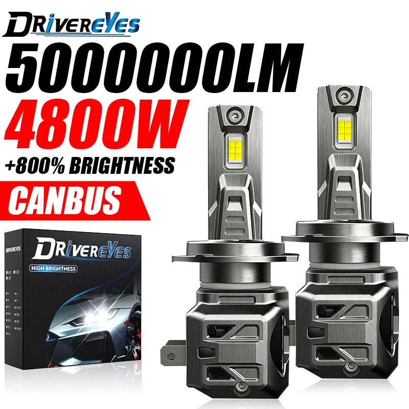 4800W H7 Led Headlights CANBUS H4 H11 H8 9005 9006 9012 Turbo 1:1 Plug&Play 24PCS 5570 CSP