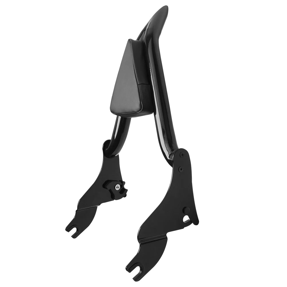 Black Detachable Rear Passenger Sissy Bar Backrest Comfort Support For Harley Touring Road King  - Automotive LED Light