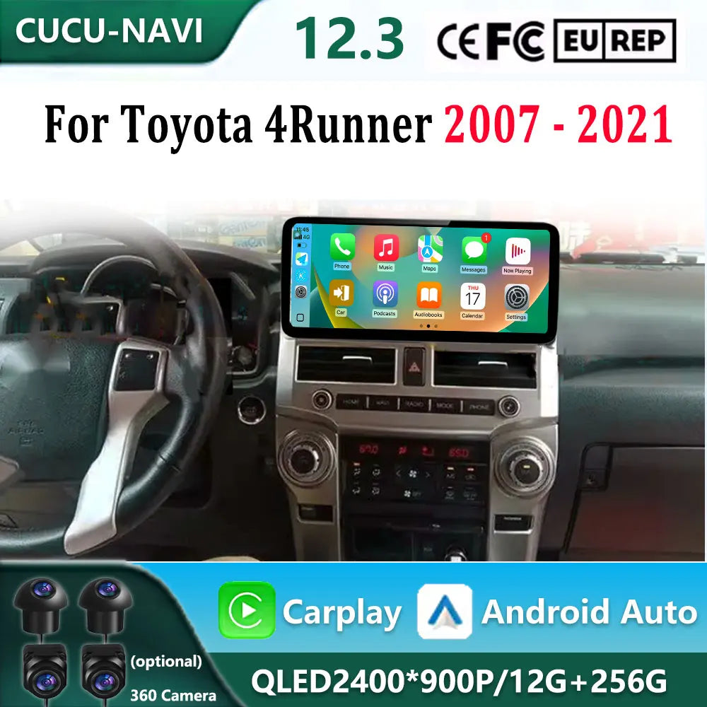 For Toyota 4Runner 2007 - 2021 Wireless Carplay Android 14 Split Screen Car Video Multimed | AUTOKITSHOP