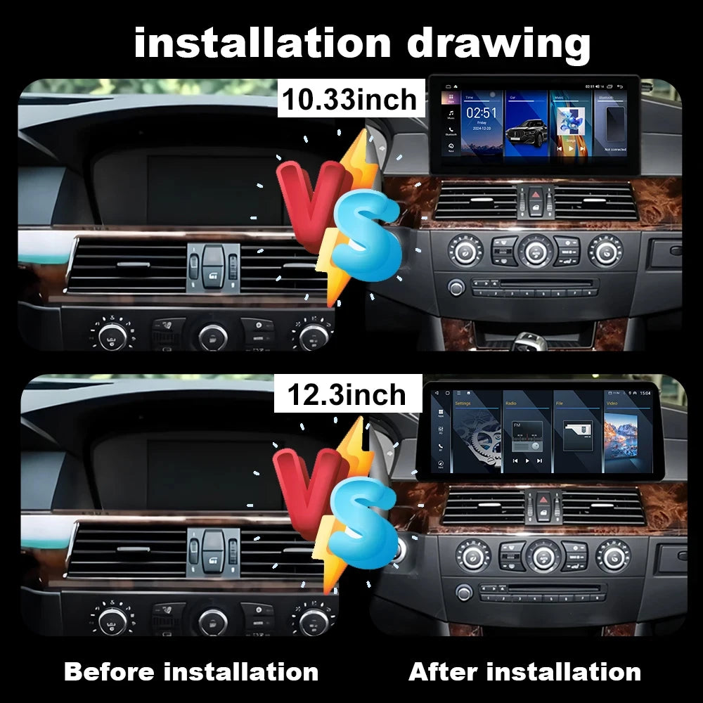 Wifi Car Radio GPS Navigation Android 16 Multimedia Player 4G For BMW 5 Series E60 E61 E62