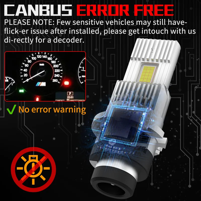 D2S D2R LED Headlight Canbus No Error 30PCS CSP HID D4S D4R Super Bright D Series Bulbs 30