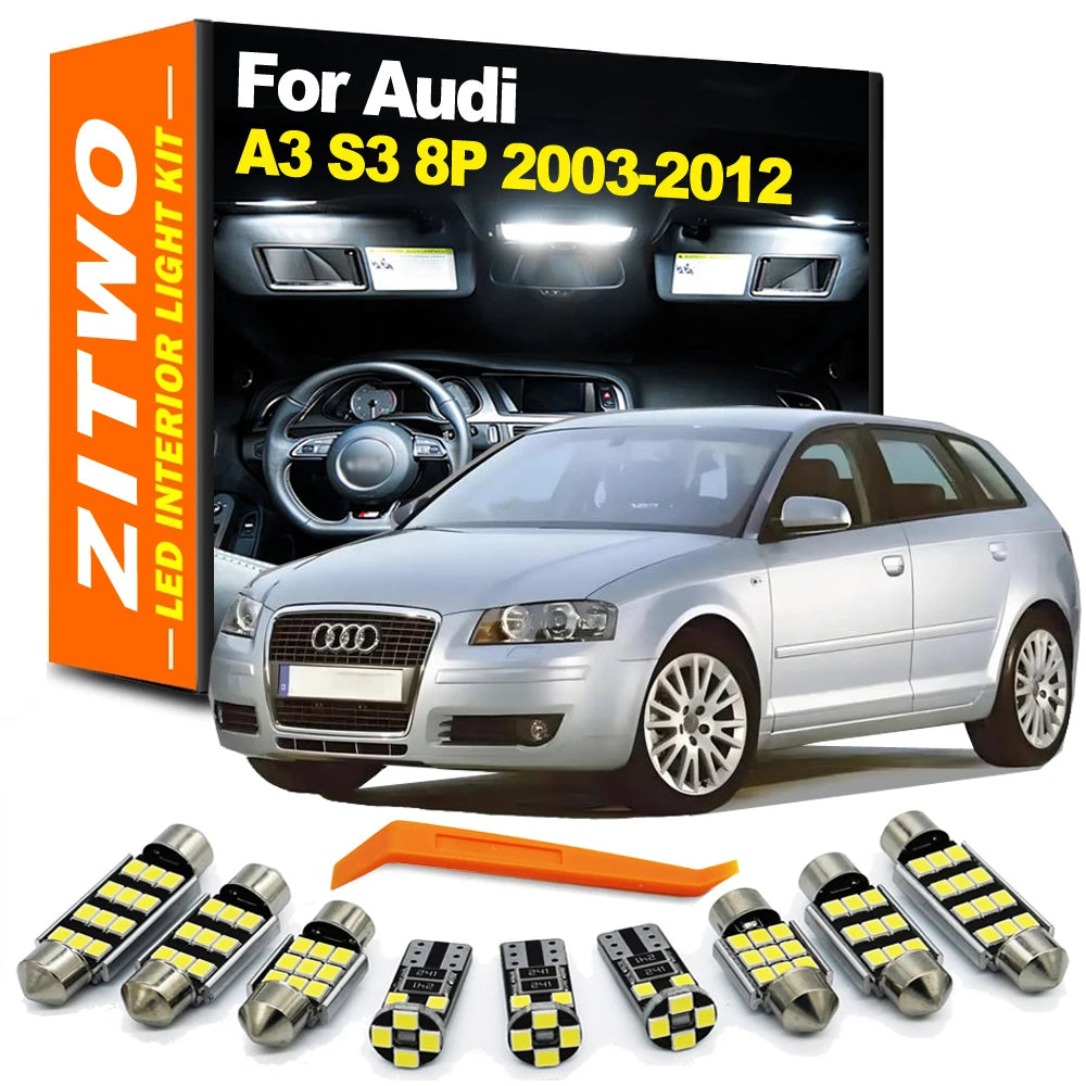 16Pcs Complete Canbus LED Interior Reading Map Light Courtesy Bulb Kit For Audi  for Audi RS3 S3 A3 2003-2007 - Canbus L