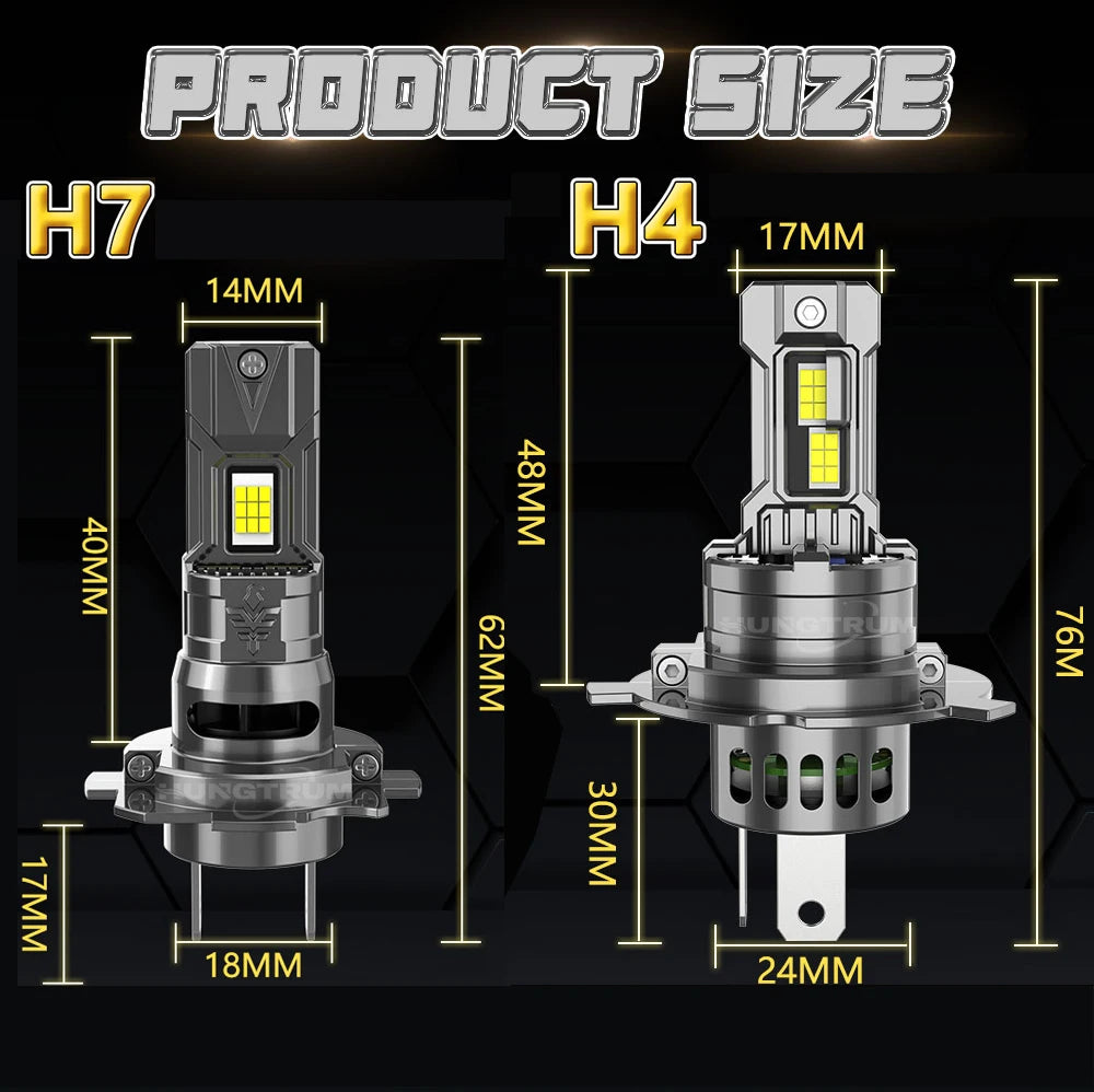 H7 H4 Led Canbus Lights for Car High Power Headlight Ultra Powerful Turbo Bulb Motorcycle